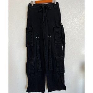 Black Goth Punk Cargo Pants Size S